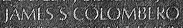 Engraved name on The Wall of Specialist Five James S. Colombero, U.S. Army